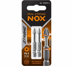 Бита torsion Ph2-50 E6.3, 2 шт карта STRONG