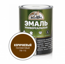 Эмаль ПФ-115 универсальная алкидная ЭКСПЕРТ полуматовая коричневая 0,8 кг