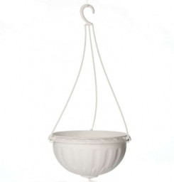 Кашпо пластиковое подвесное 8,0л Джулия белый