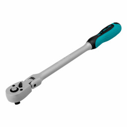 Ключ-трещотка шарнирный 3/8", СrV, 72 зуба, с быстрым сбросом, матовый хром Stels