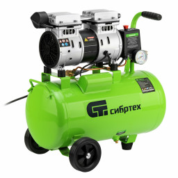 Компрессор безмаслянный малошумный МБ 1100/24,1100 Вт, 24 л, 170 л/мин Сибртех