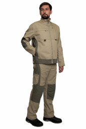 Костюм летний мужской SUOMI/СУОМИ бежевый/олива 2020