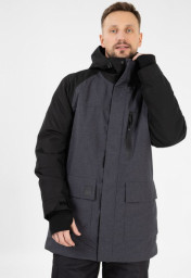 Куртка-парка зимняя Тонай серый меланж/черный Покров