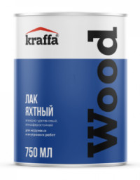 Лак яхтный полуматовый 2,7л Kraffa WOOD