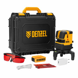 Лазерный уровень LX 05 Red, 20 м, 635 нм, аккумулятор Li 5200 mAh, резьба 5/8" Denzel