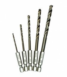 Набор сверл по металлус шестигранным хвостовиком 2, 3, 4, 5, 6мм VERTEXTOOLS