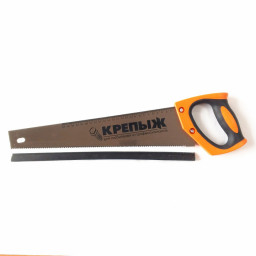 Ножовка по дереву 400мм с трапецеевидным полотном универсальный-средний шаг 4,5 мм КРЕПЫЖ